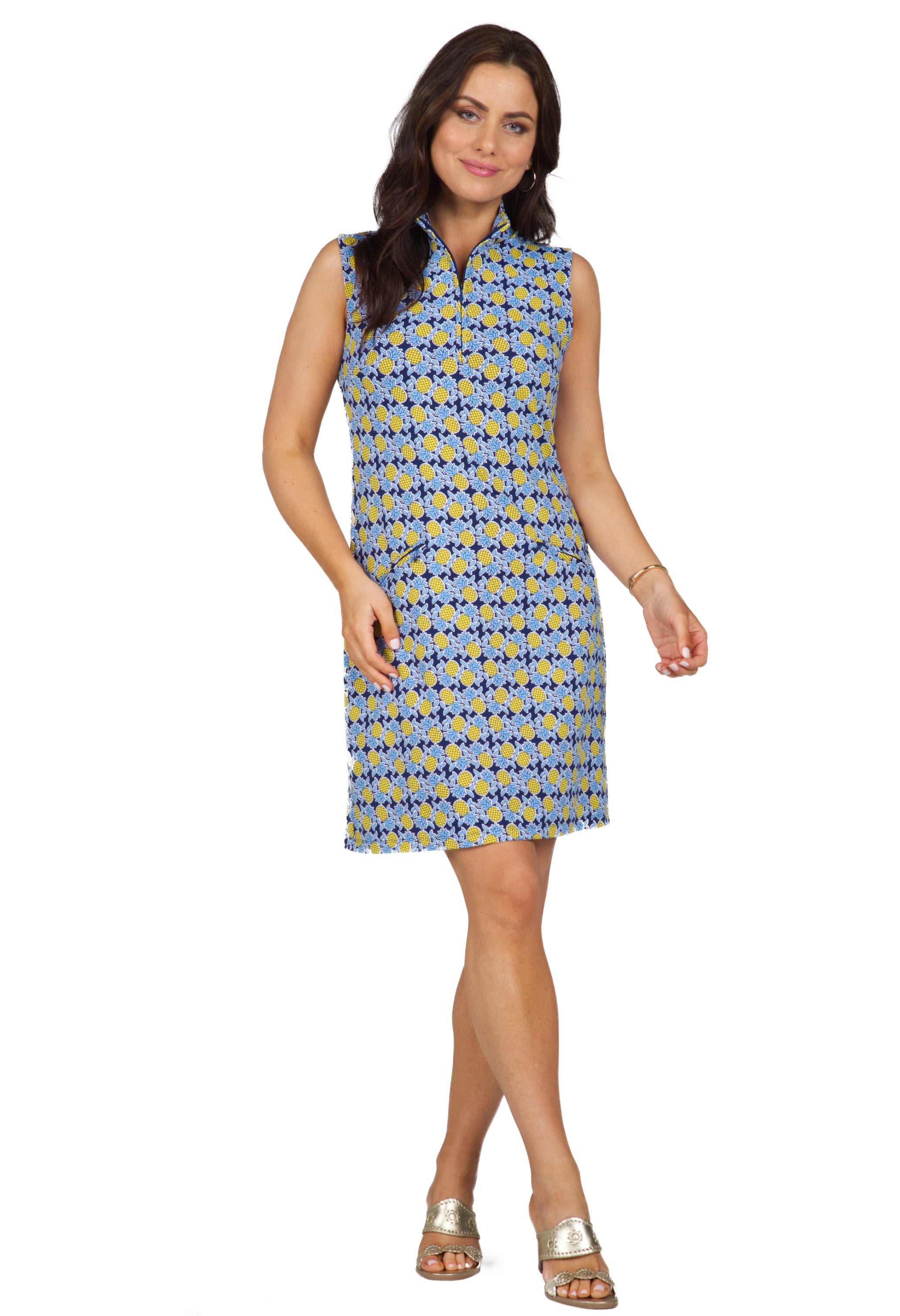 Chantal Print Sleeveless Mock Dress – 58540